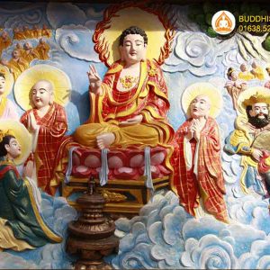 Phù điêu Tây phương cực lạc 1