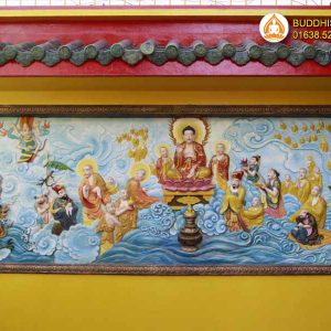 Phù điêu Tây phương cực lạc 2