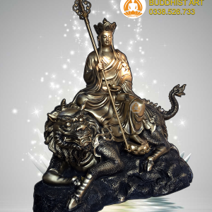 Tượng địa tang vương bồ tát cưỡi đề thính giả đồng