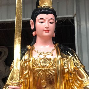Tượng văn thù sư lợi bồ tát cưỡi sư tử 220 cm