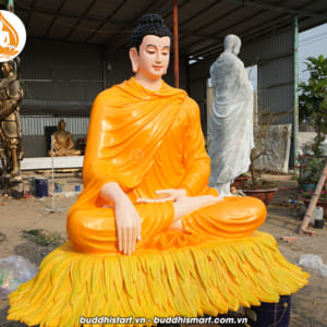 Tượng Phật Bổn Sư Thích Ca Ấn Địa Xúc Composite hoặc Bột Đá, xi măng