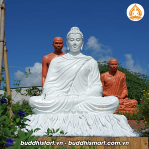 Tượng phật thích ca ngồi thiền đẹp bằng bột đá